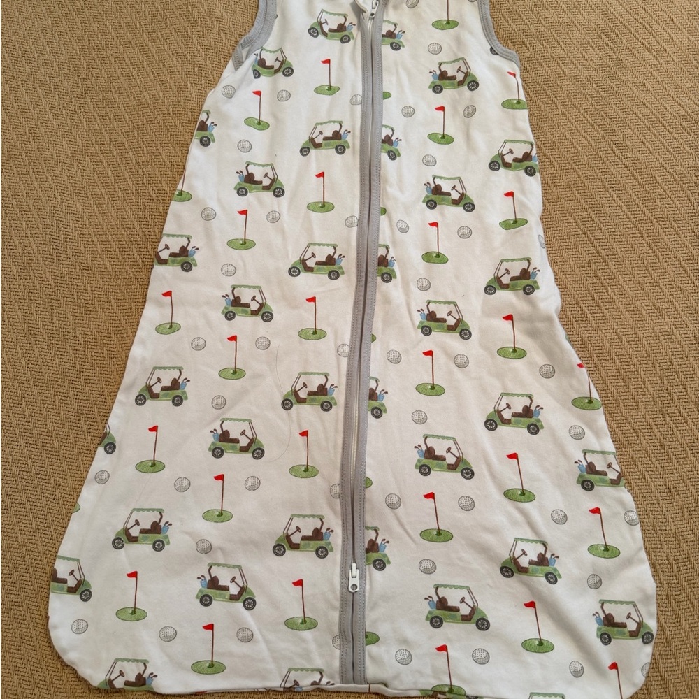 LollyBanks Golf Cart Sleep Sack - White and Green 0-6M